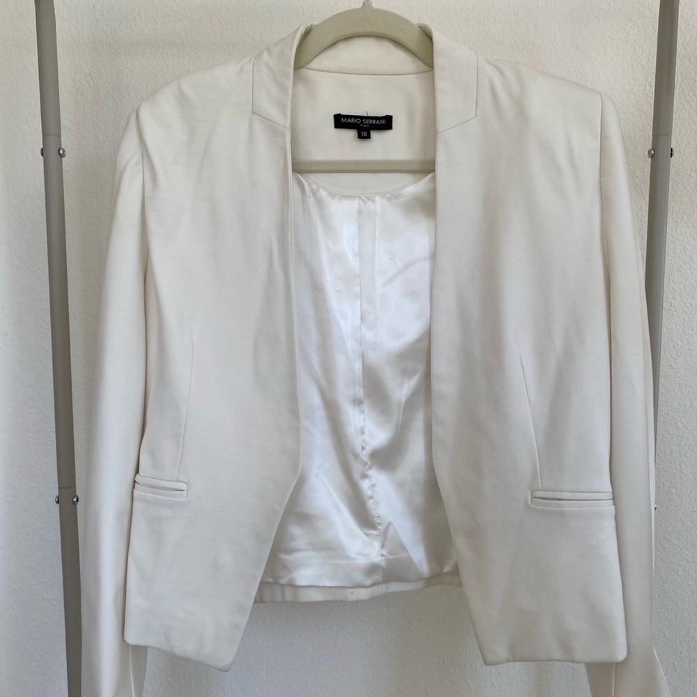 Mario Serrani White Blazer Made in Italy Size 10